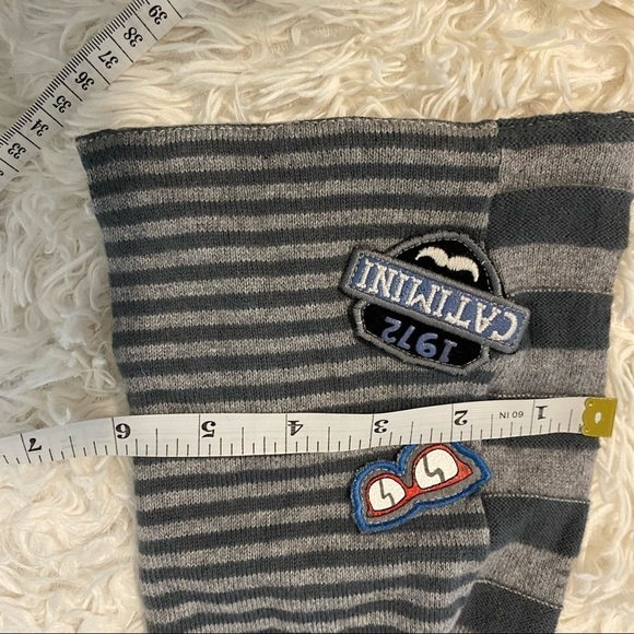 NWT Catimini French Designer Blue Gray Sunglass Appliqué Scarf Girl’s Scarf - Picture 6 of 11